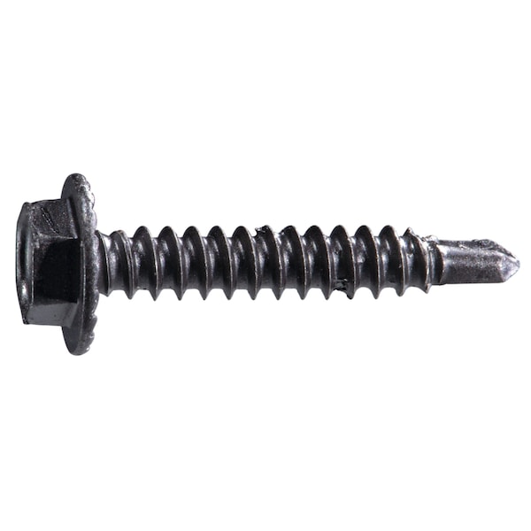 Midwest Fastener Self-Drilling Screw, #8 x 1 in, Brown Ruspert Steel Flange Hex Head External Hex Drive, 100 PK 54493 - main